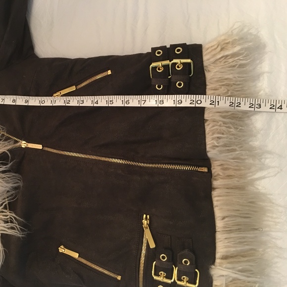 True Religion Leather Faux Fur Moto Jacket, NWT - Picture 4 of 8